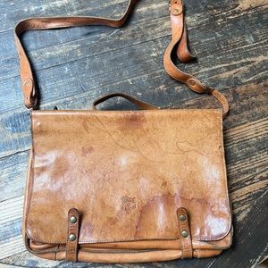 Vintage Brown Leather Brief Case “Messenger” Bag